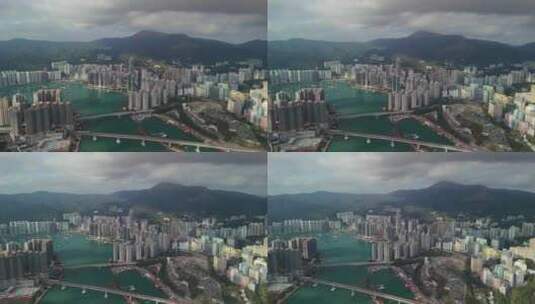香港航拍荃湾区城市大景城市地标高清在线视频素材下载