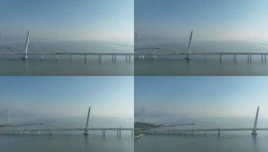 深圳湾公路大桥航拍跨海大桥海上桥梁交通高清在线视频素材下载