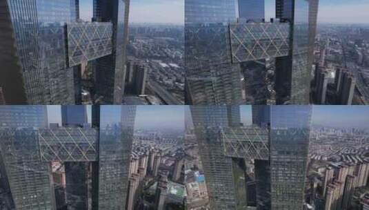 摩天大楼高空商厦裙楼景观航拍高清在线视频素材下载