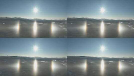 航拍大兴安岭林海雪原日晕高清在线视频素材下载