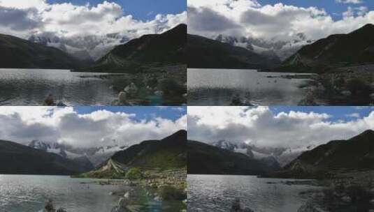 西藏山南山区湖泊边延时高清在线视频素材下载