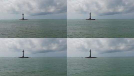 航拍海上灯塔高清在线视频素材下载