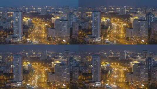 城市风光蓝天白云唯美风景实拍素材4K宽屏高清在线视频素材下载