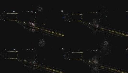 城市夜景  烟花实拍高清在线视频素材下载