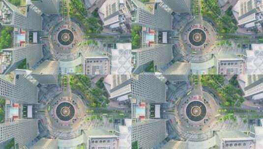 垂直俯瞰城市交通，新加坡高清在线视频素材下载