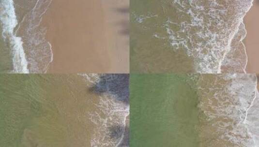 大海海浪沙滩航拍高清在线视频素材下载