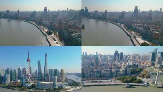 上海外滩黄浦江苏州河陆家嘴风景视频素材高清在线视频素材下载