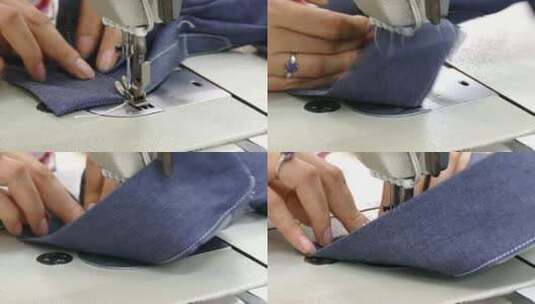 缝纫机制作衣服特写高清在线视频素材下载