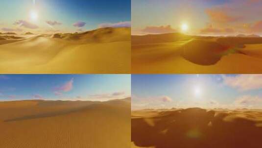 华夏文明 风吹黄沙 唯美延时 沙漠夕阳高清在线视频素材下载