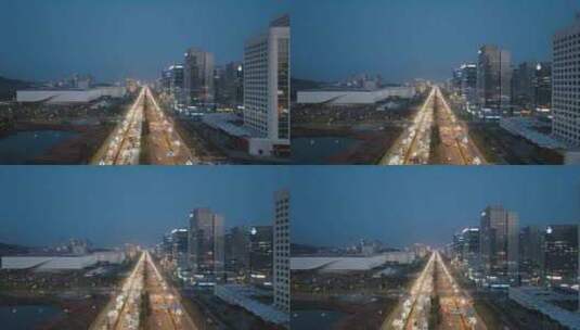 武汉高新大道夜景2高清在线视频素材下载