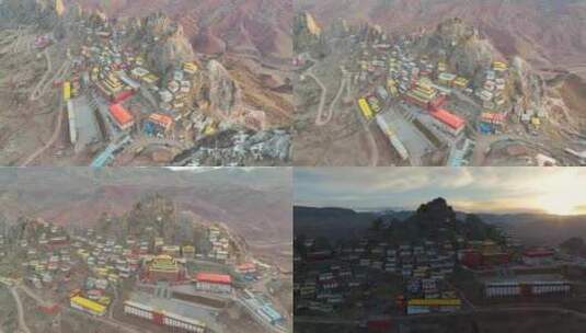 航拍西藏孜珠寺高清在线视频素材下载