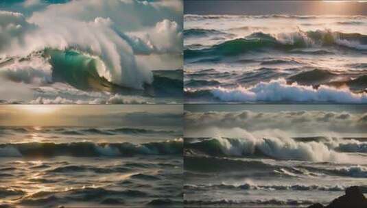 巨浪海浪高清在线视频素材下载