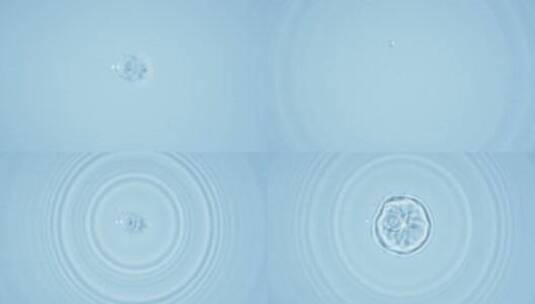 纯净水水滴落下涟漪背景高清在线视频素材下载