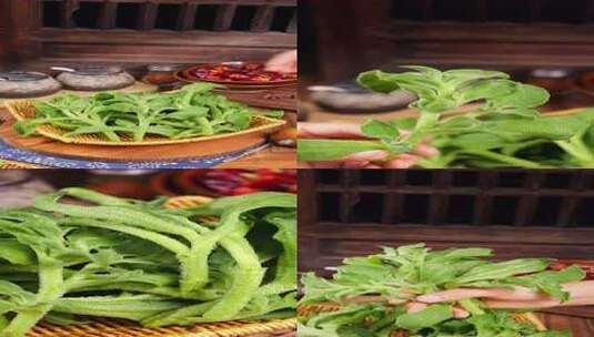 冰草 凉拌冰草 冰草菜 新鲜冰草高清在线视频素材下载
