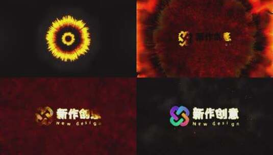 火焰 圆环 复古 logo  创意展示高清AE视频素材下载