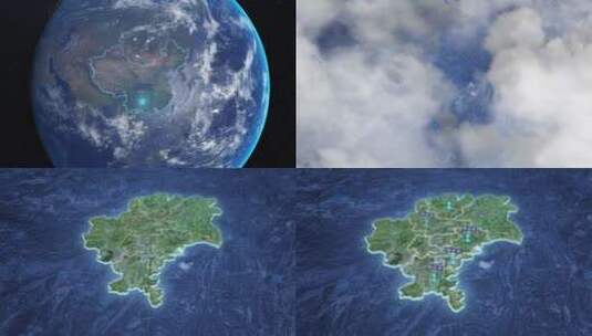 贵阳市-地球俯冲到区位地图高清AE视频素材下载