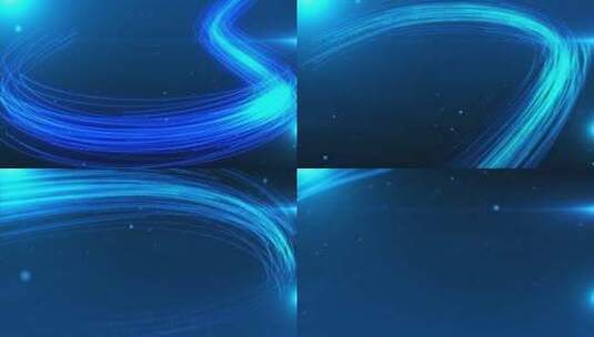 蓝色粒子光线动画AE工程高清AE视频素材下载
