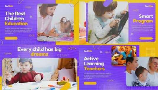 最佳儿童教育宣传片图文展示AE模板高清AE视频素材下载