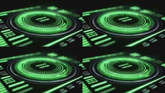 未来科技感绿色UI界面系统设计高清在线视频素材下载