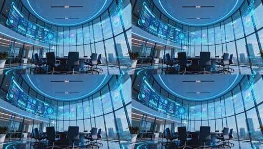 科技感会议室内部全景高清在线视频素材下载