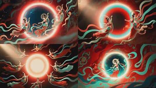 敦煌色质感光圈扩散合集4K高清在线视频素材下载