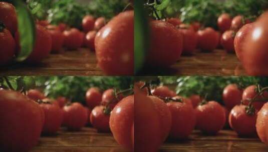 多汁的西红柿特写高清在线视频素材下载