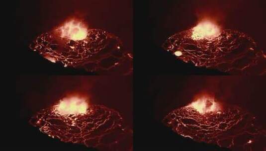火山在夜间爆发高清在线视频素材下载