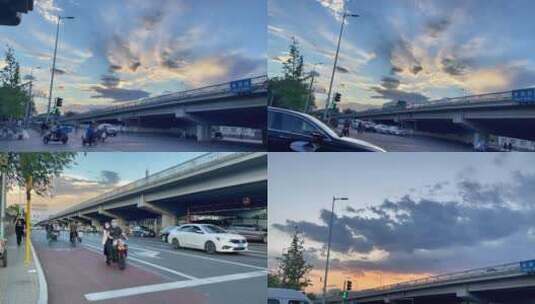 大气温暖北京鼓楼桥日落夕阳高清在线视频素材下载