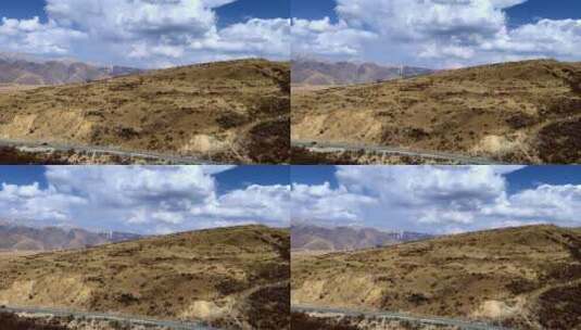 川藏线航拍 荒漠大地 山脉 旷野高清在线视频素材下载