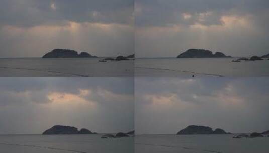 威海半月湾连林岛日出耶酥光延时4K高清在线视频素材下载