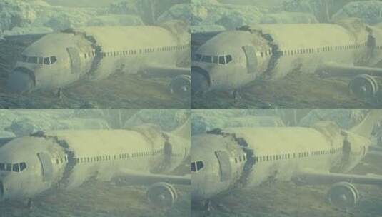 飞机坠毁在山上高清在线视频素材下载