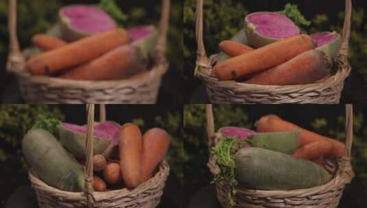 胡萝卜水萝卜心里美各种萝卜高清在线视频素材下载