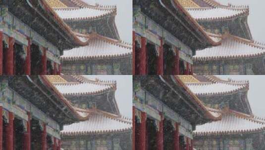 大雪中的北京故宫高清在线视频素材下载
