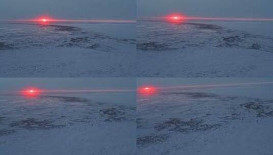 日出时飞越加拿大哈德逊湾高清在线视频素材下载