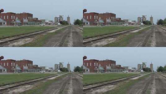 伊利诺斯州铁路旁的小镇高清在线视频素材下载