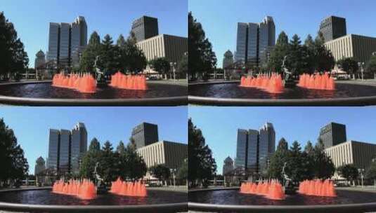 城市喷泉高清在线视频素材下载