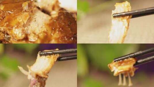 浓稠汤汁炖鱼肉质高清在线视频素材下载
