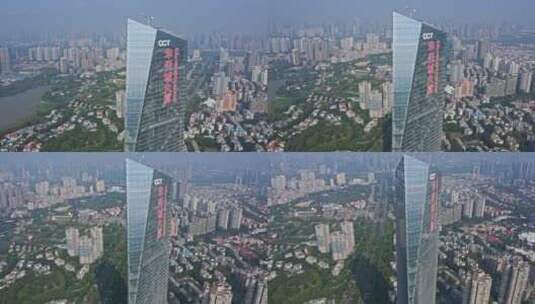 深圳南山华侨城大厦俯视左环绕高清在线视频素材下载