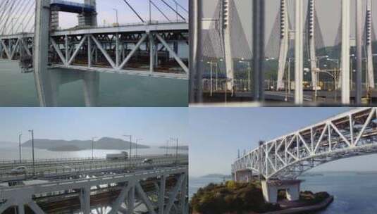 日本冈山县和香山县濑户大桥高清在线视频素材下载