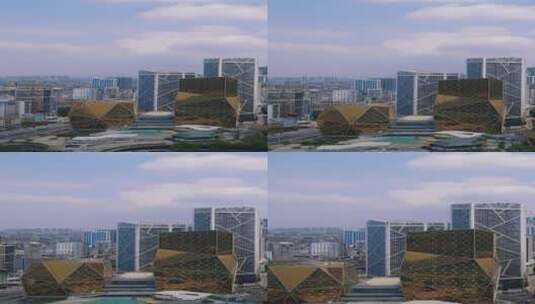 广西 柳州 五星 商业圈 高楼 建筑 步行街高清在线视频素材下载
