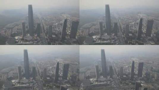 雾霾中的城市高清在线视频素材下载