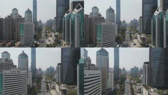 深圳深南大道商务建筑高楼航拍高清在线视频素材下载
