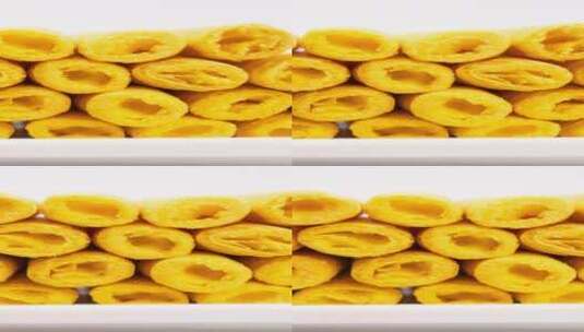 美味蛋卷小吃美食4k视频高清在线视频素材下载