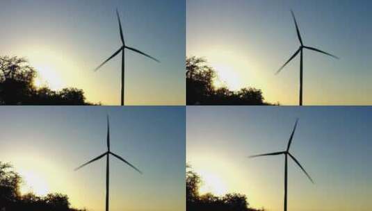 风力发电机发电高清在线视频素材下载