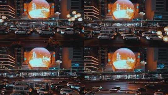 徐家汇美罗城裸眼3D夜景高清在线视频素材下载