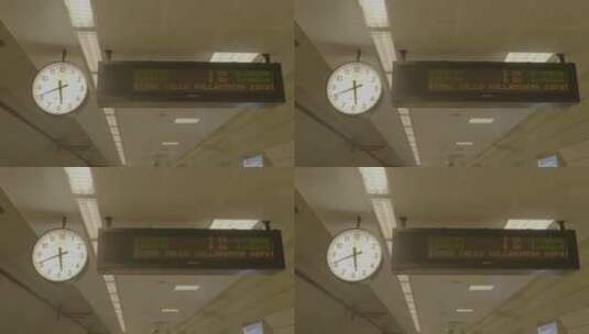 地铁站的时钟高清在线视频素材下载