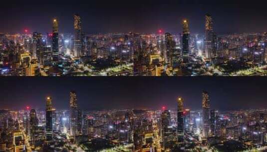 珠江新城航拍夜景延时4K高清在线视频素材下载
