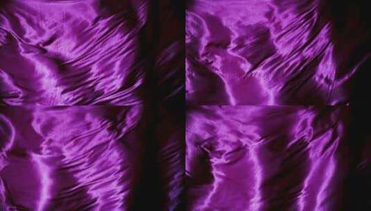 紫色系丝绸织物飘动 (4)高清在线视频素材下载