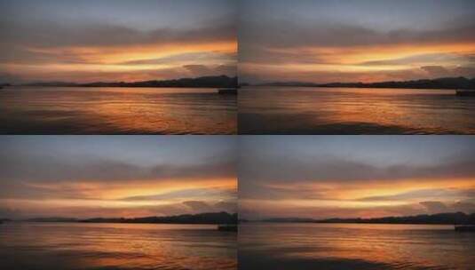 浙江千岛湖的夕阳高清在线视频素材下载