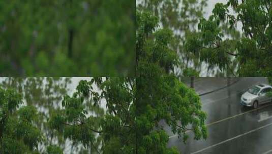 4K升格街道雨景高清在线视频素材下载